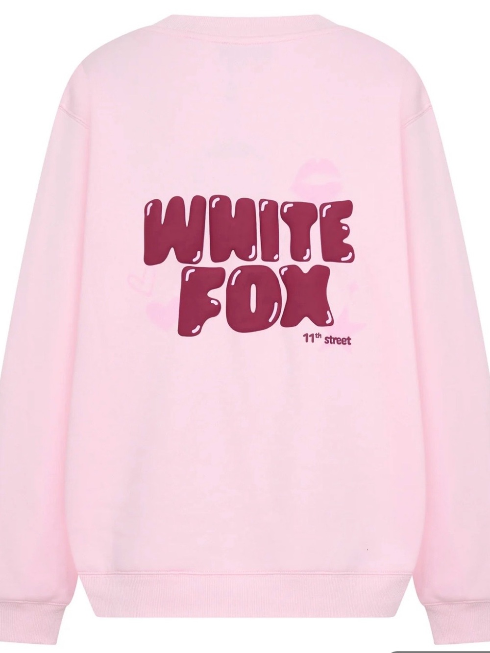White Fox 11th Street Sweet Kisses Pink Oversized Sweatshirt Size S/M NWT